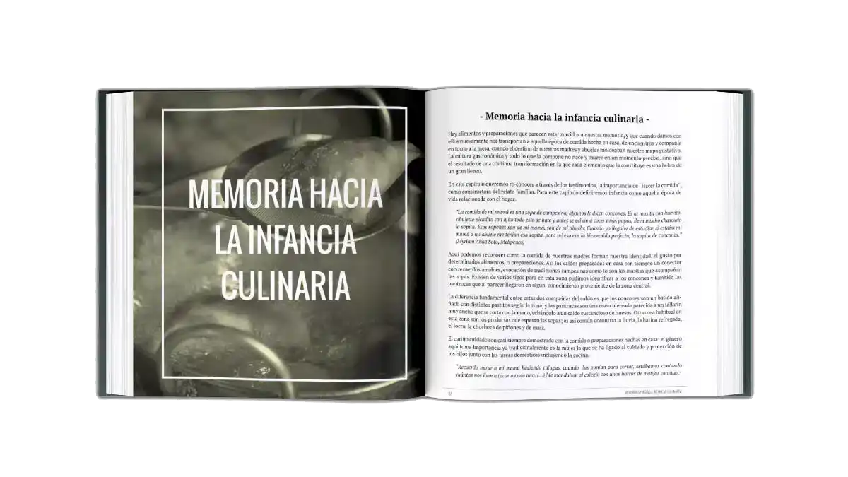 Libro abierto que muestra el título del capítulo y la imagen a la izquierda y el texto a la derecha.